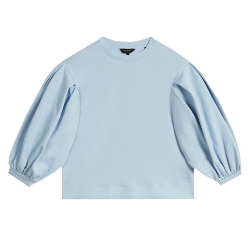 Ted baker light blue puff sleeve sweatshirt